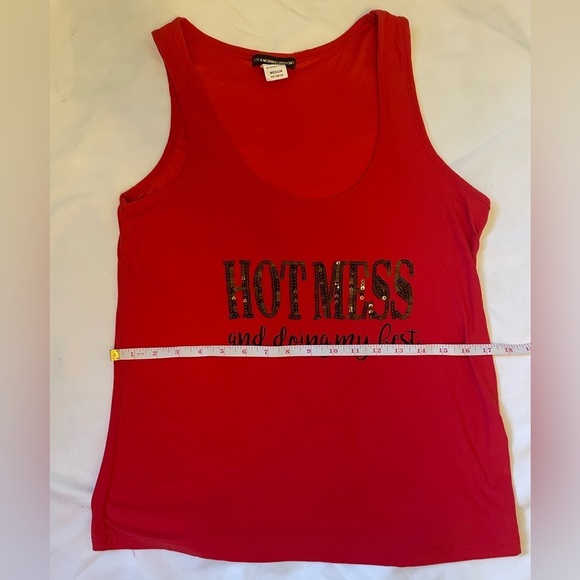 Not a morning person size medium “Hot mess and doing my best” tank top - Picture 8 of 11